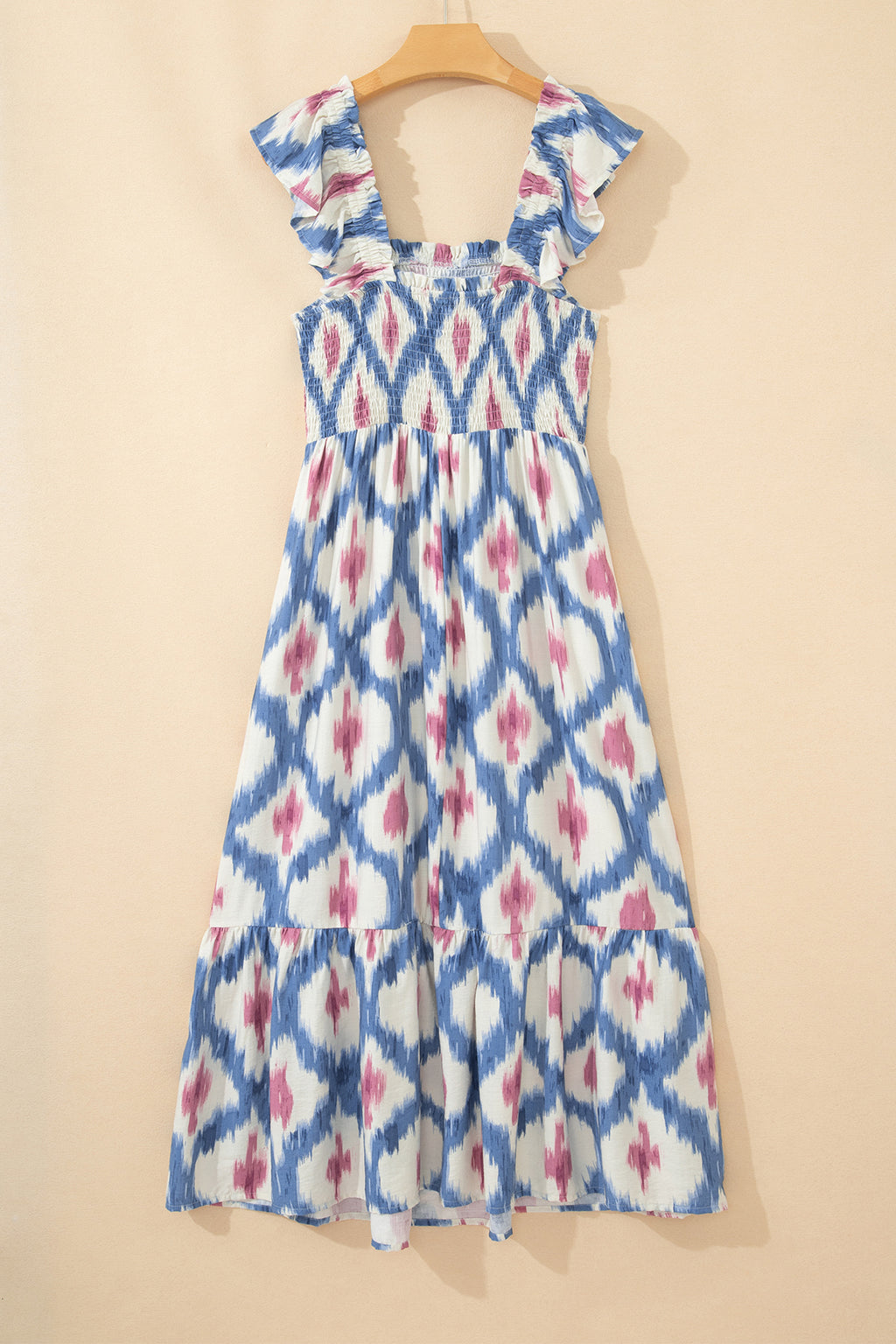 Sky Blue Ethnic Geometric Dress