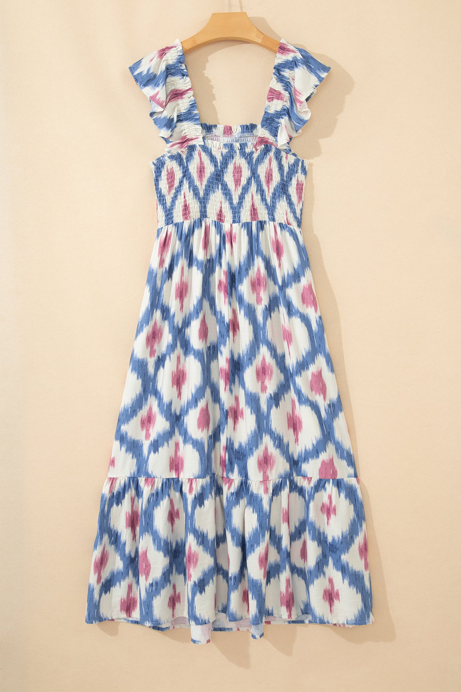 Sky Blue Ethnic Geometric Dress