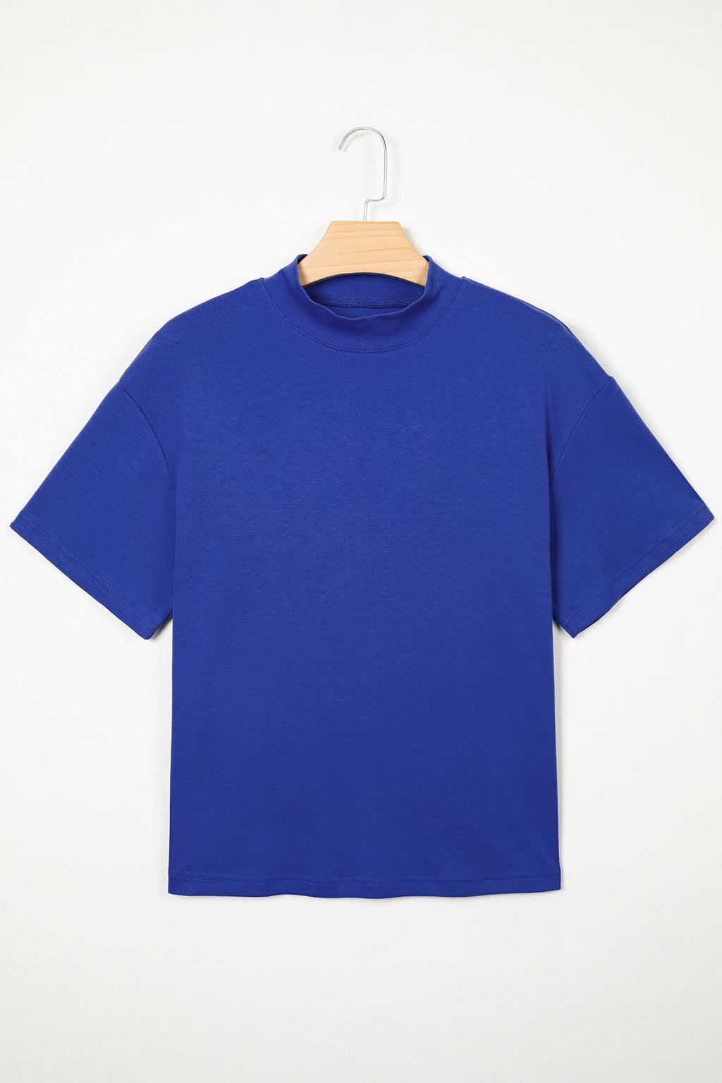 Sachet Pink Solid Color High Neck Oversize Tee