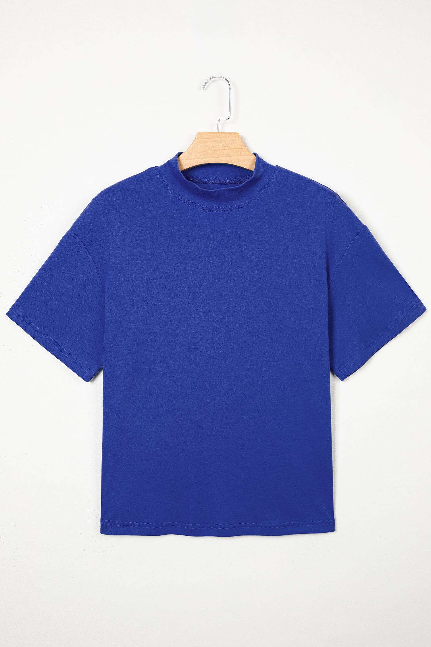 Sachet Pink Solid Color High Neck Oversize Tee
