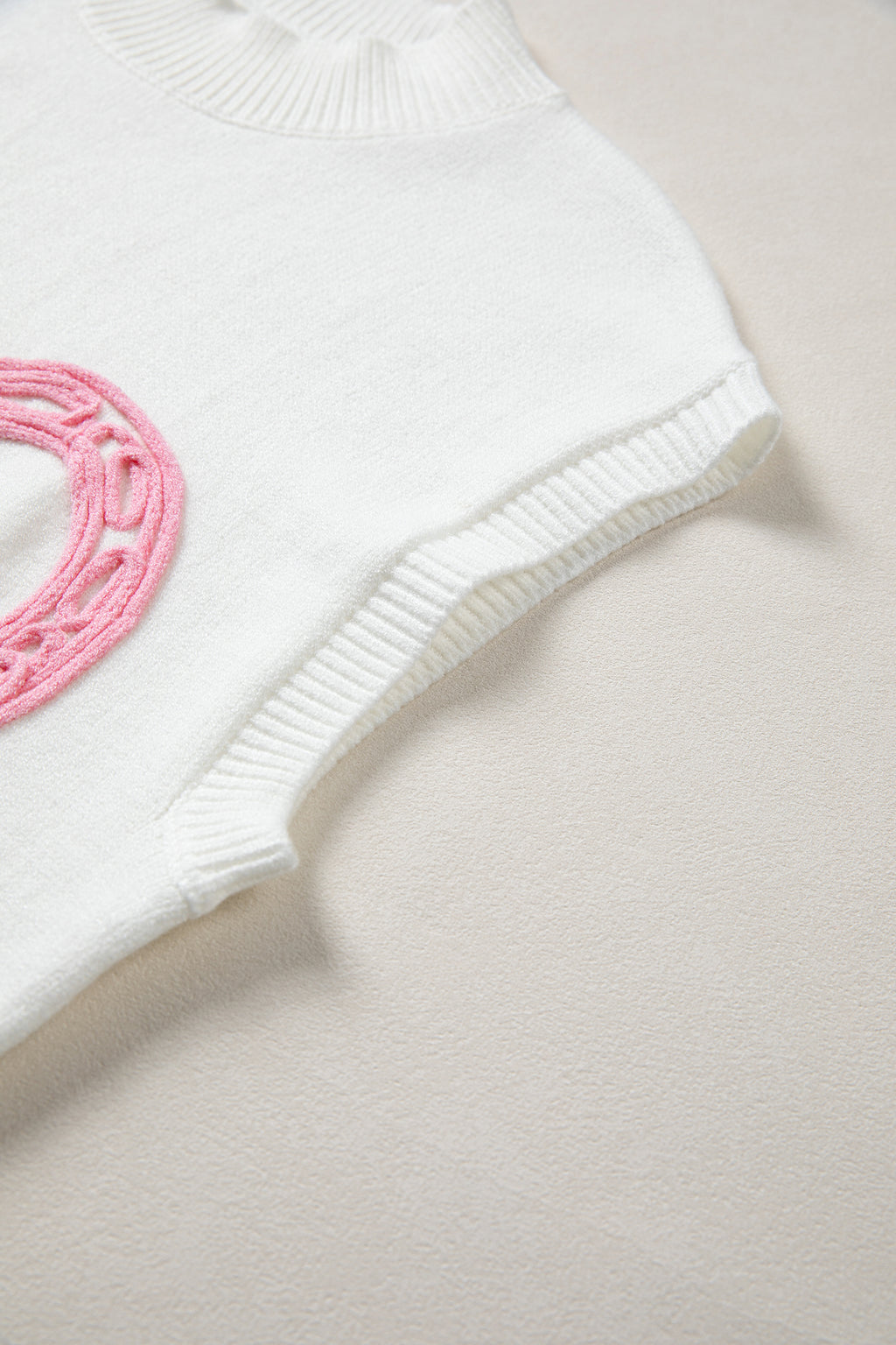 White Corded Horseshoes Sweater