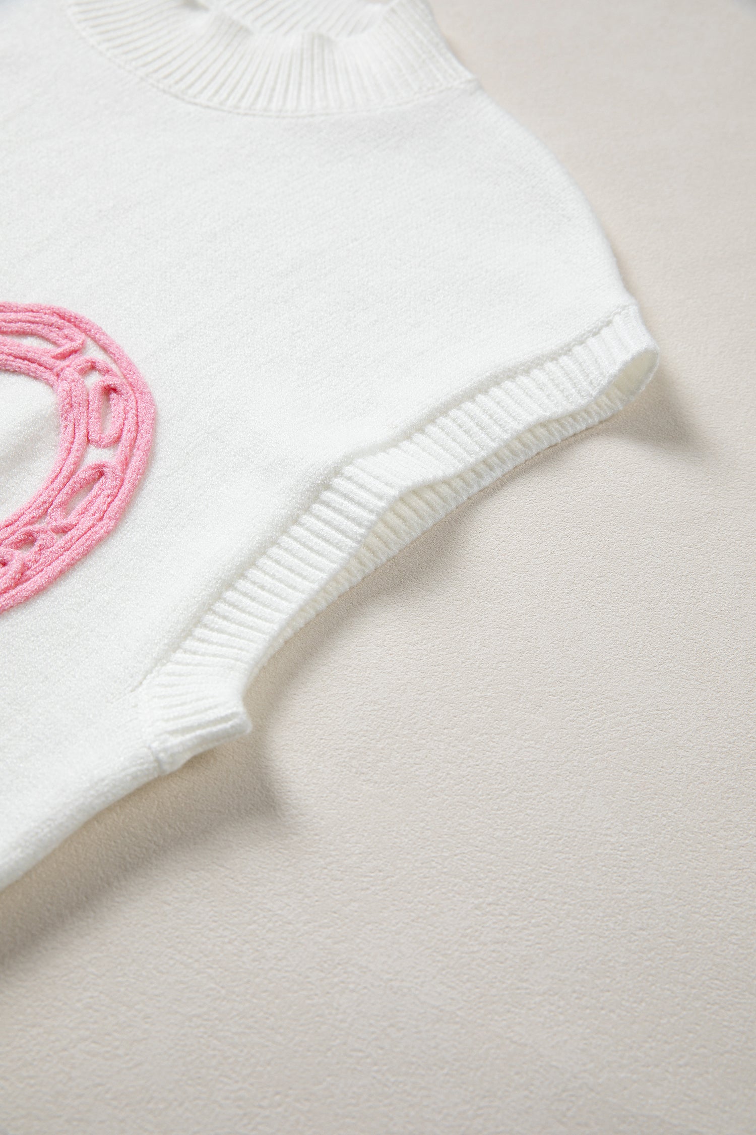 White Corded Horseshoes Sweater