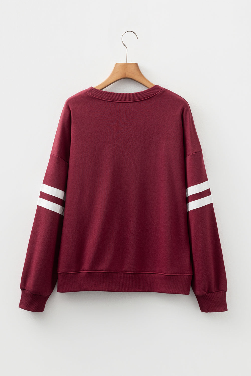 Orange Varsity Striped Detail Drop Shoulder Oversized Sweatshirt