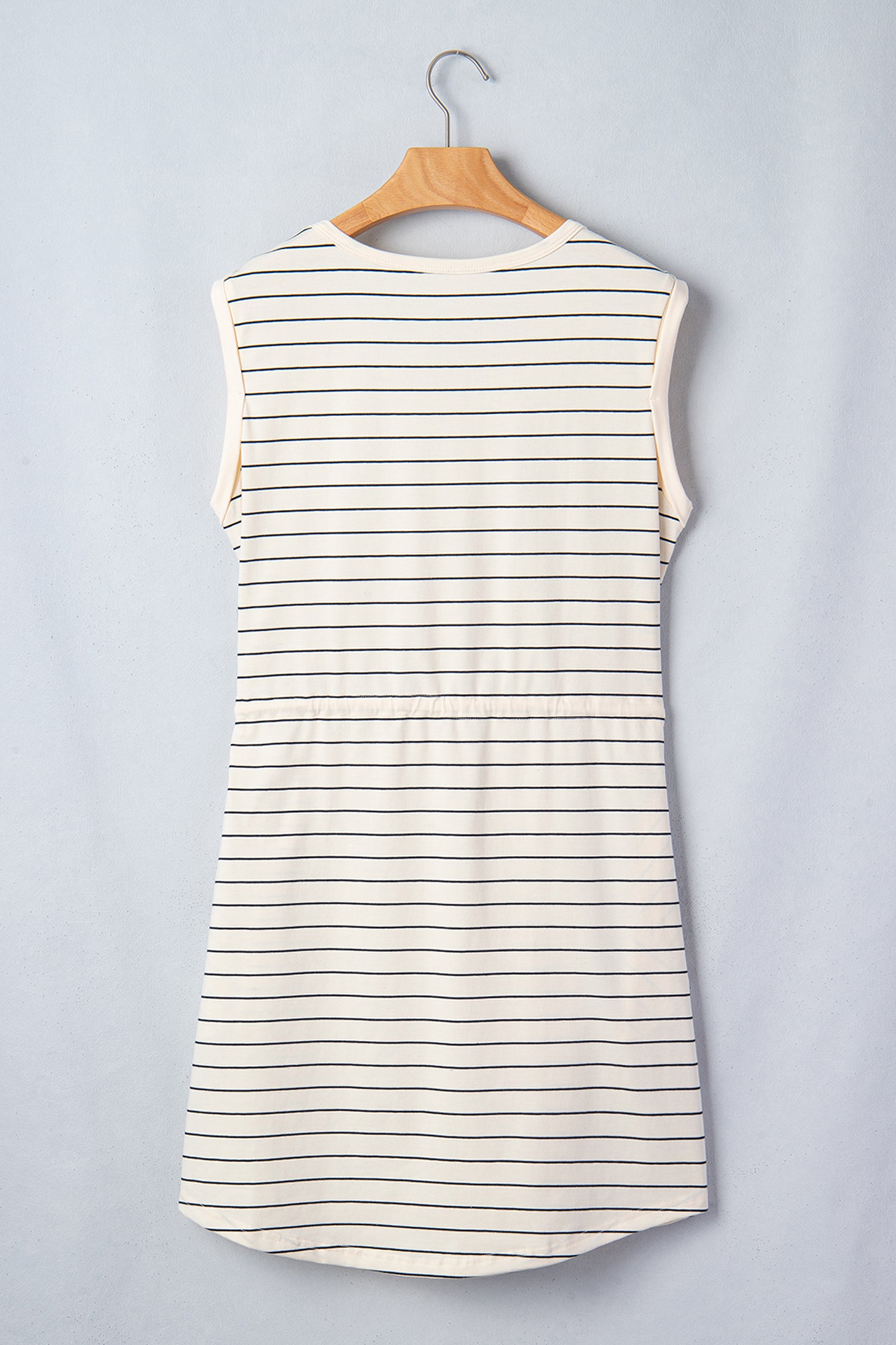 Stripe Drawstring Tunic Tank Mini Dress