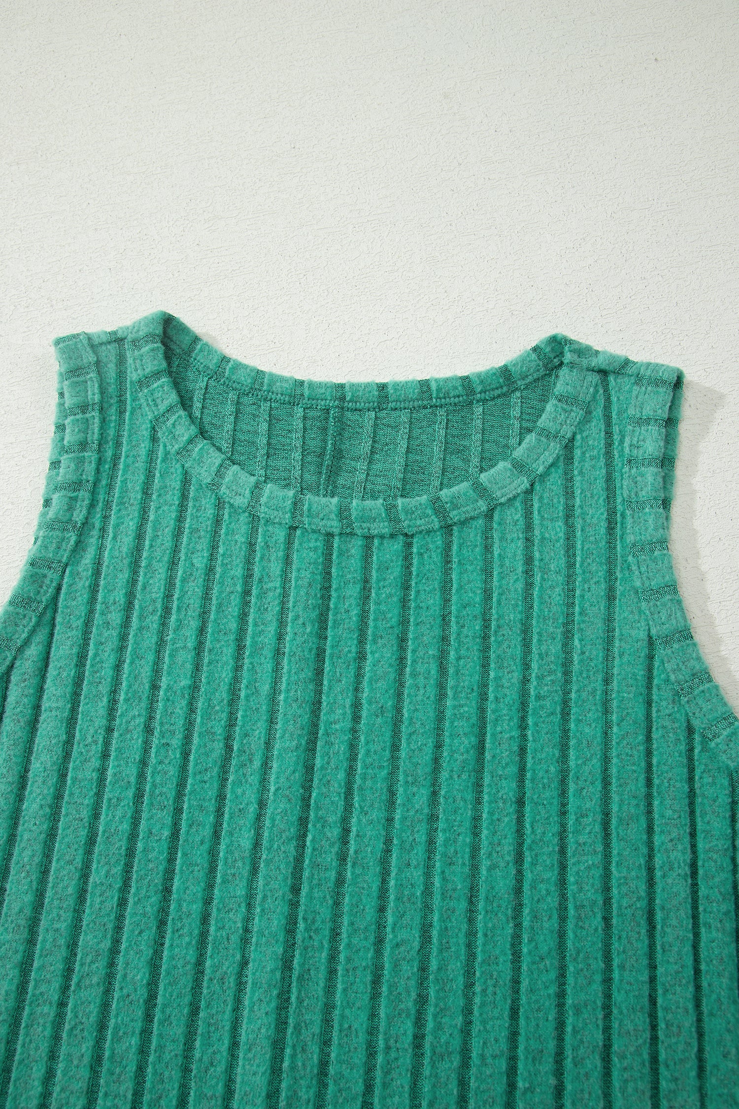 Sea Green Slim Ribbed Mineral Wash Tank Top