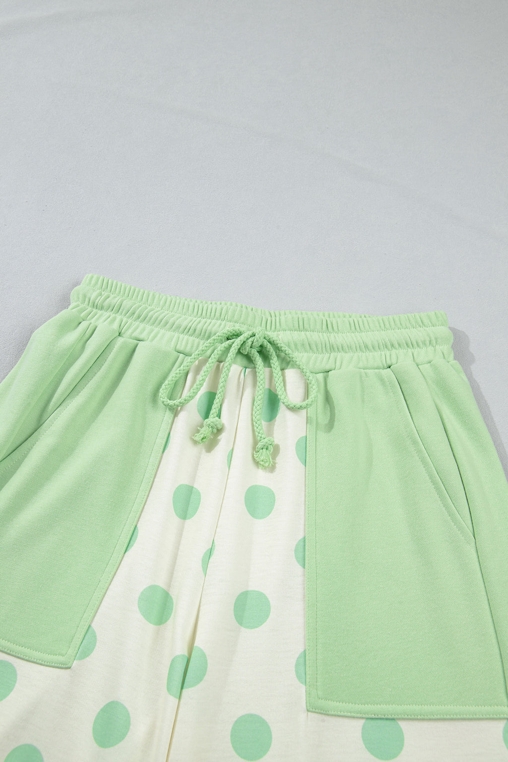 Yellow Color Block Patchwork Polka Dot Wide Leg Pant Set