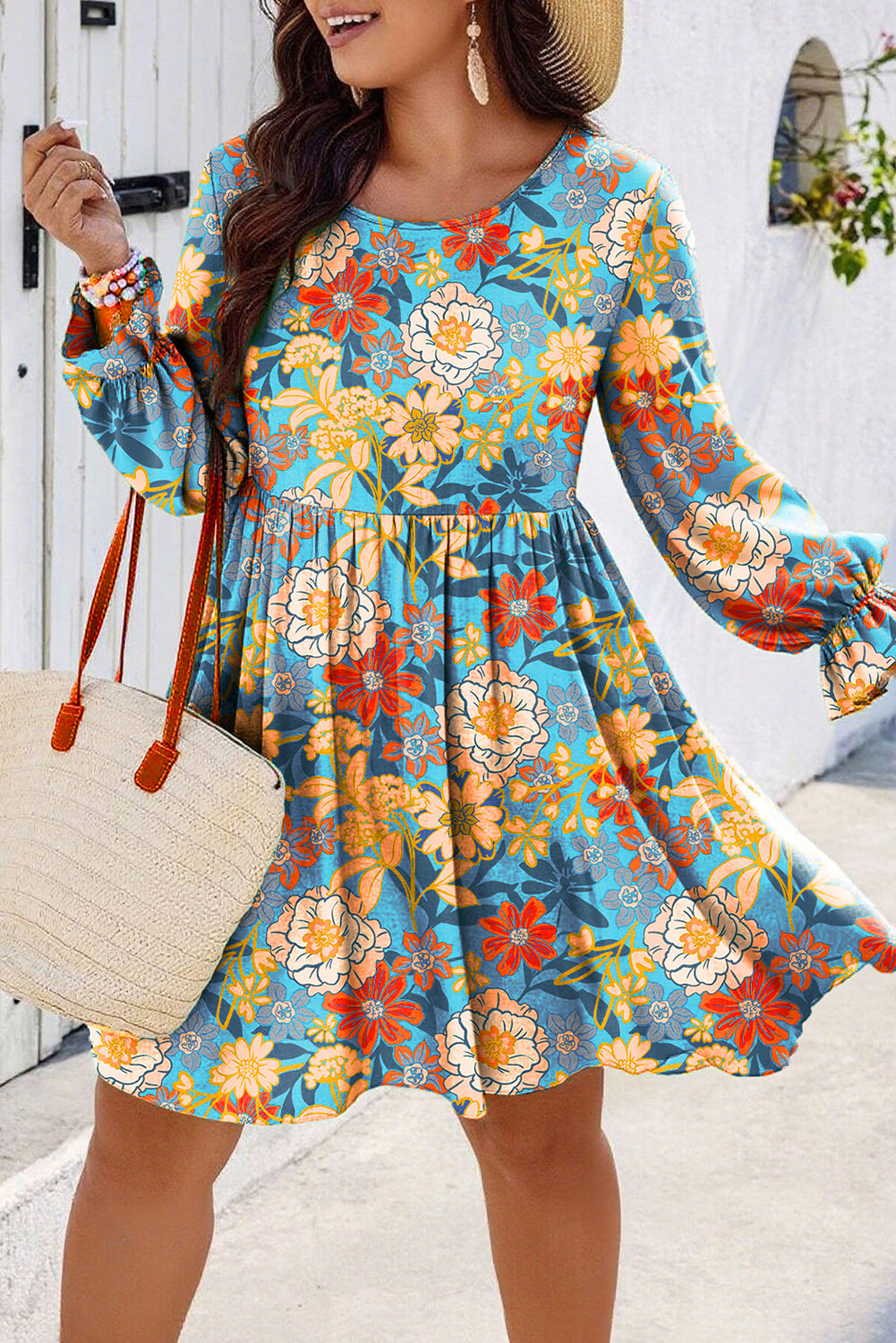 Chic Floral Ruffle Mini Dress