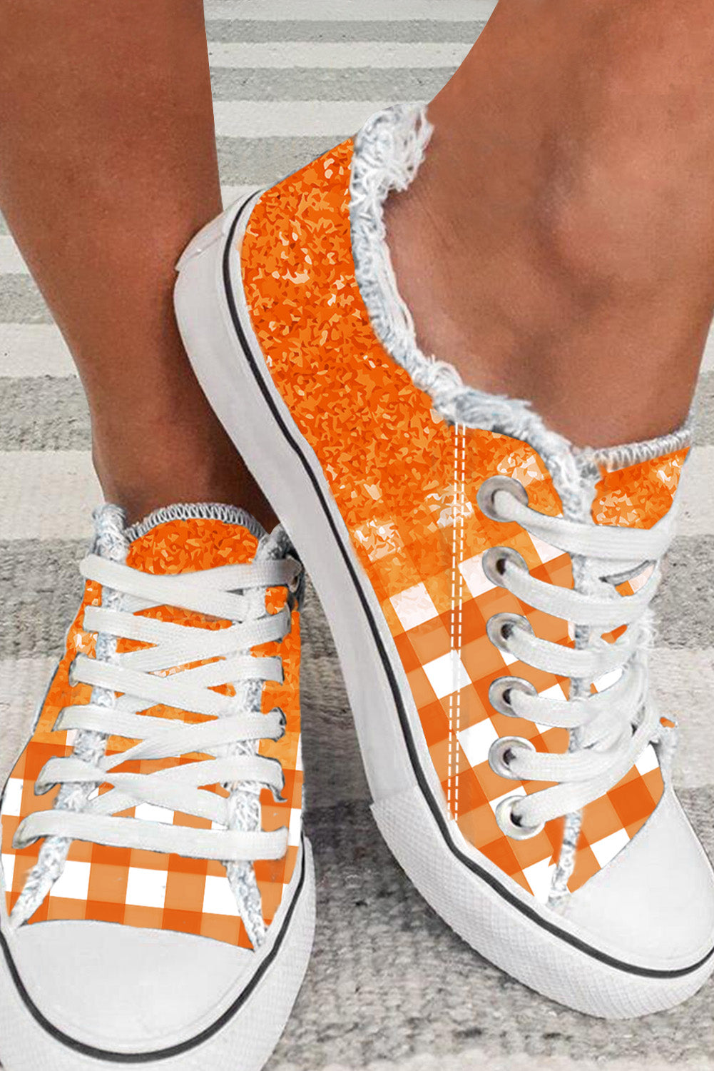 Orange Crush Checkered Sneakers