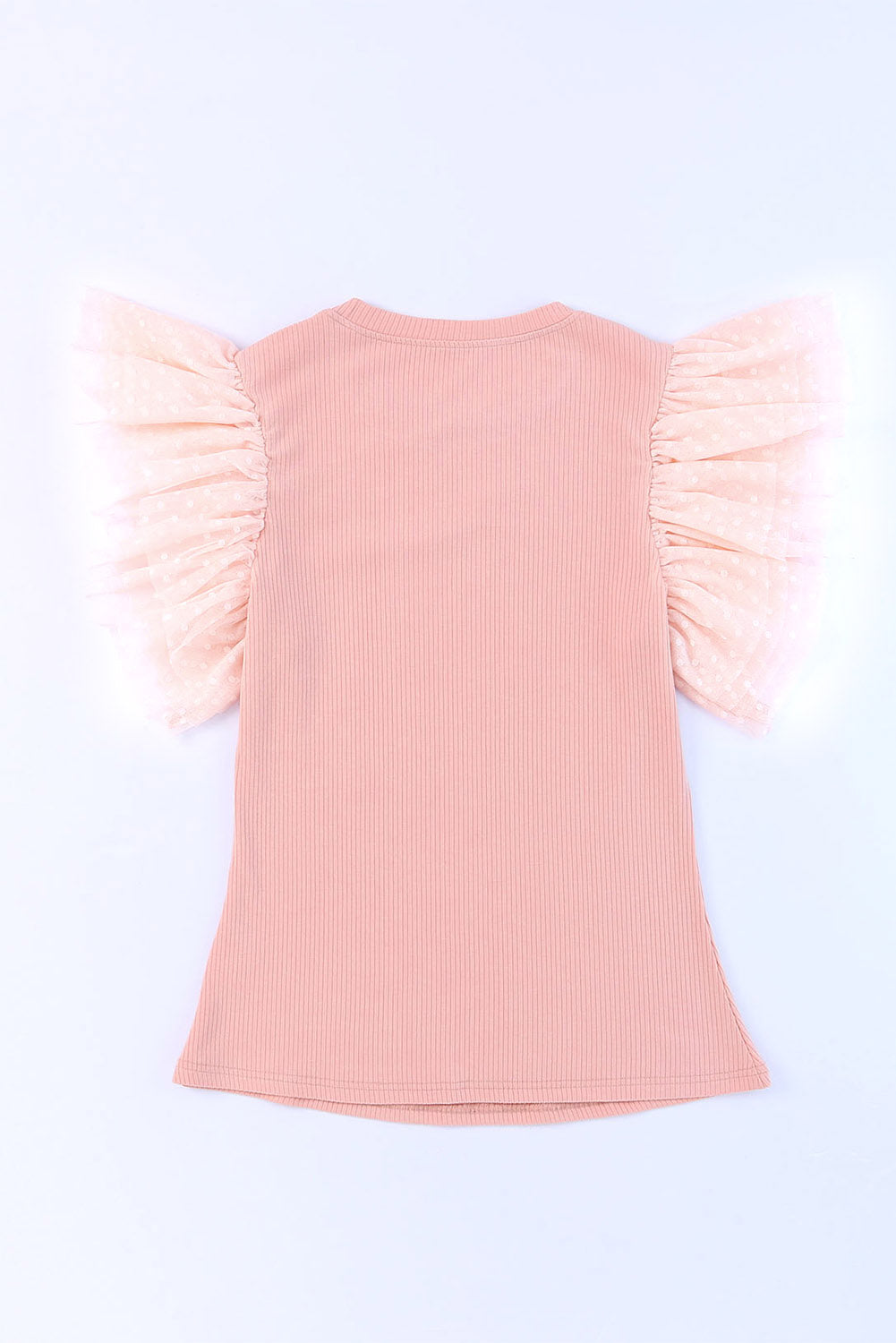 Blush Ruffle Mesh Knit Top