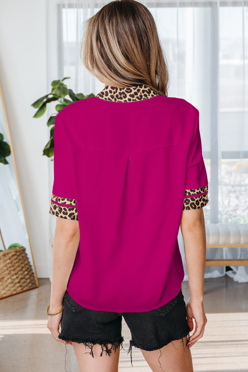 Violet Leopard Blouse