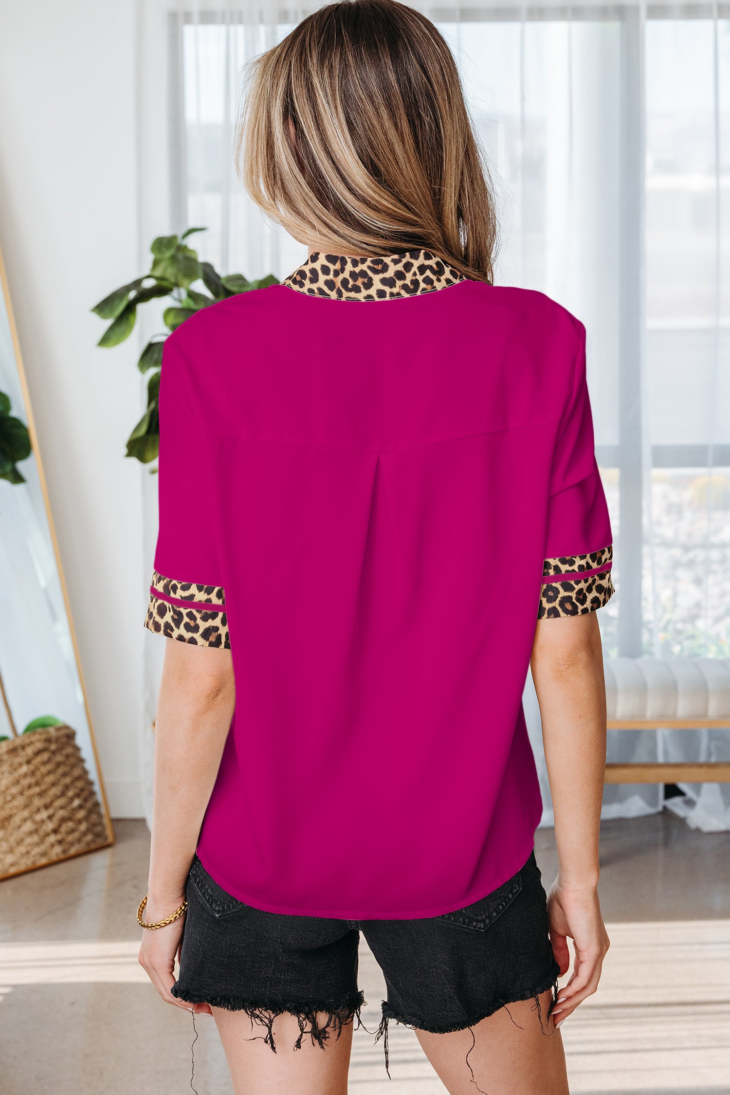 Violet Leopard Blouse