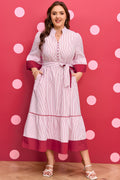 Sweetheart Stripe Midi Dress
