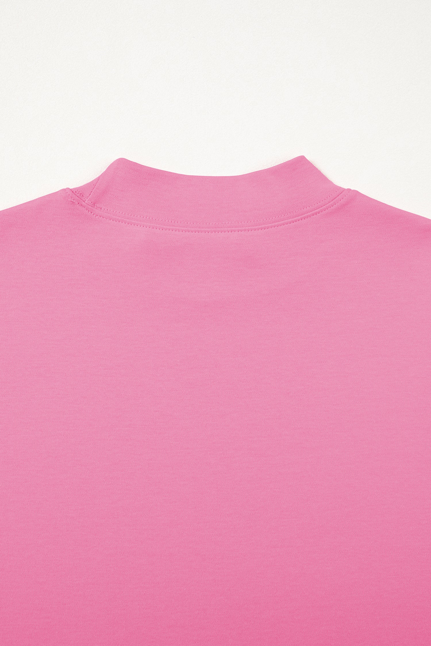 Sachet Pink Solid Color High Neck Oversize Tee