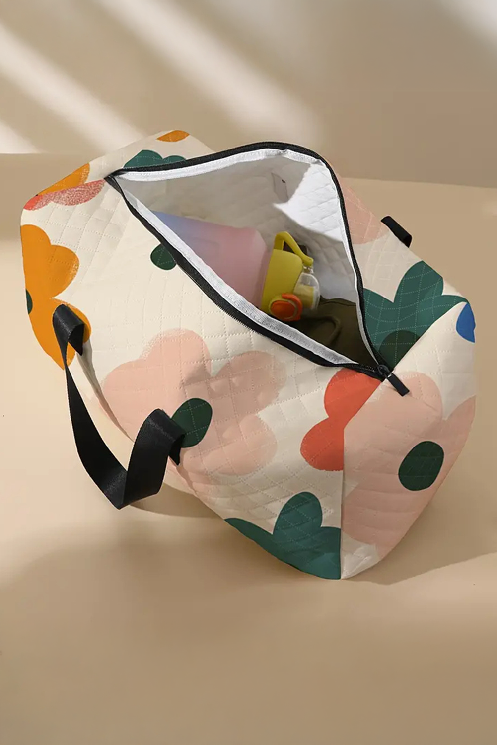 White Flower Duffel Bag