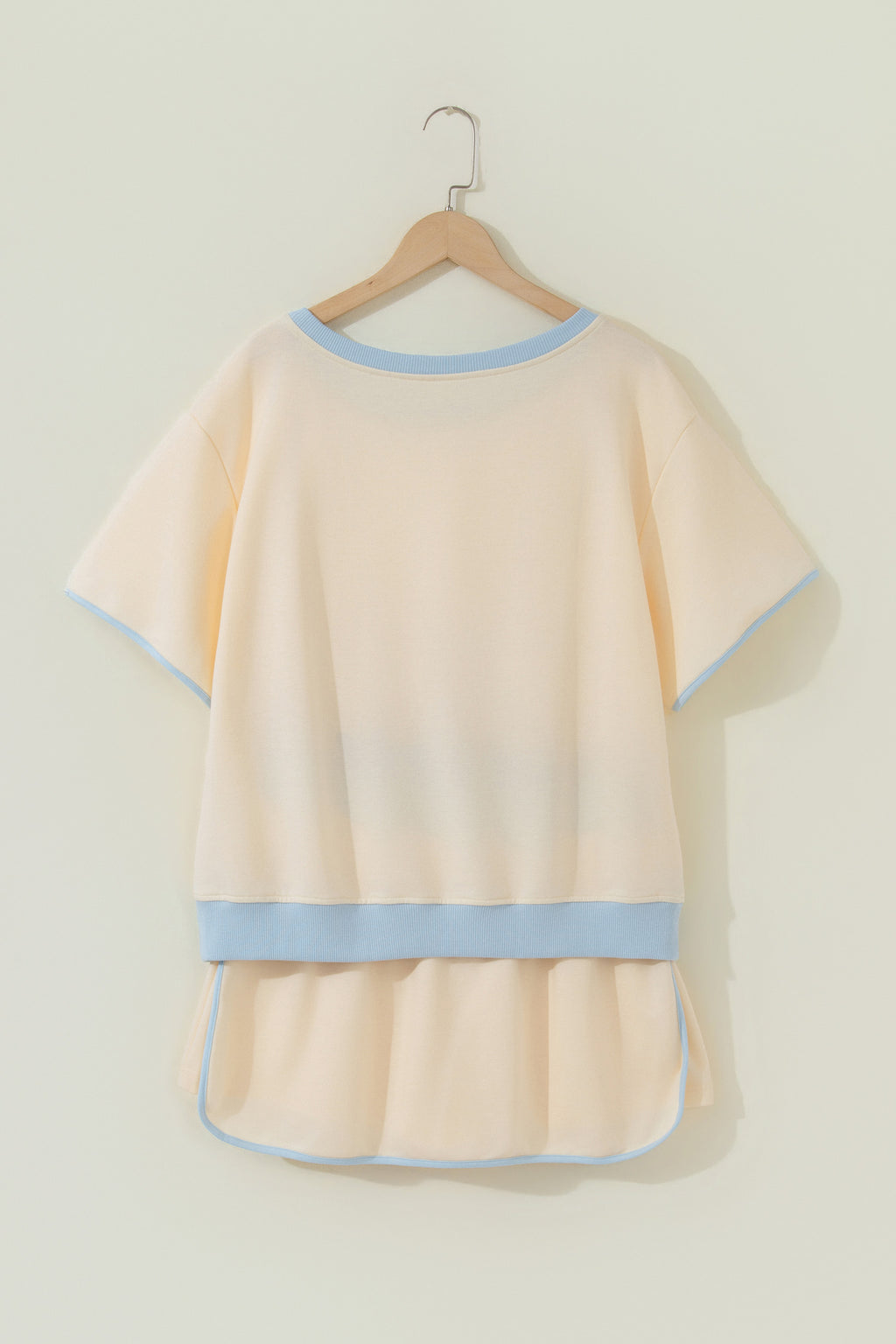 Moonlight Jade Colorblock Edge Drop Shoulder T Shirt and Skort 2Pcs Set