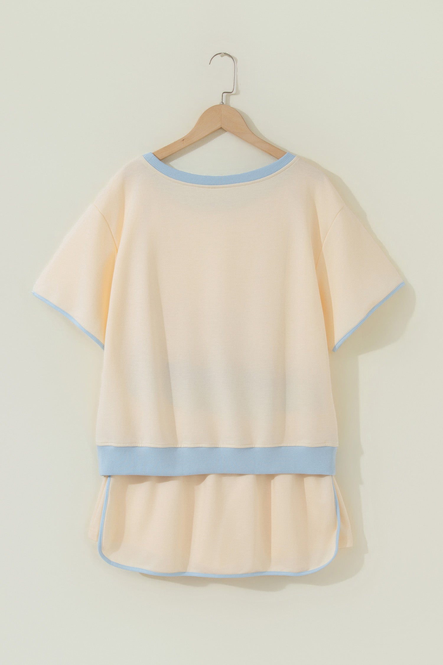 Moonlight Jade Colorblock Edge Drop Shoulder T Shirt and Skort 2Pcs Set
