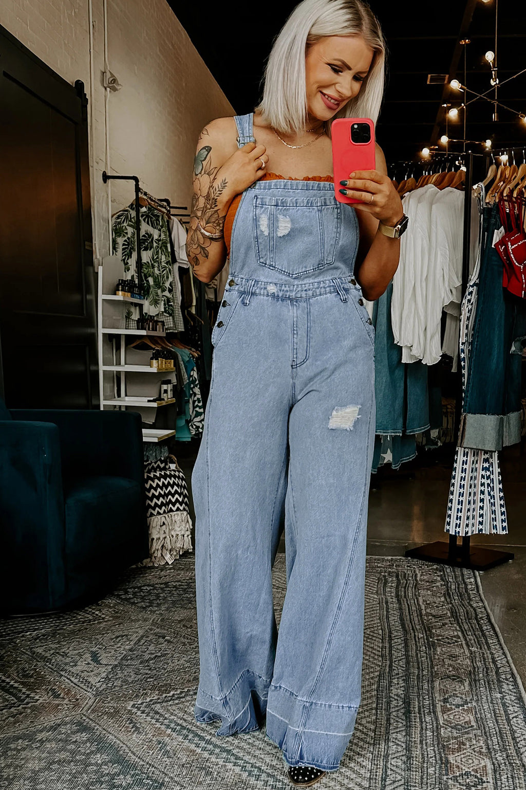 Retro Denim Overall Jumpsuit