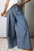 Pleated Casual Wide Leg Jeans