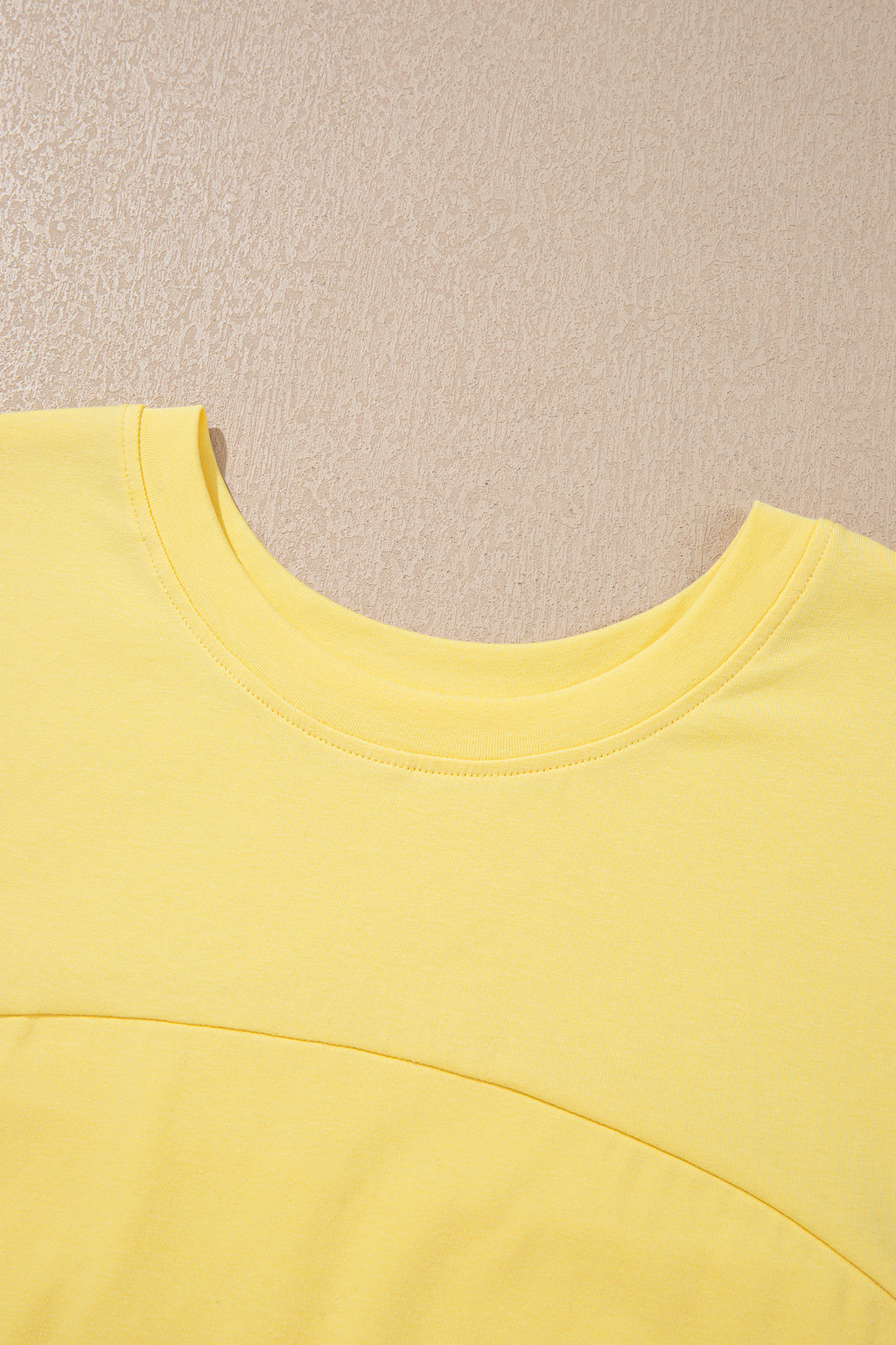 Yellow Cream Solid Color Cropped Tank Top and Jogger Pants Set
