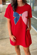 Fiery Stars and Stripes Shirt Mini Dress