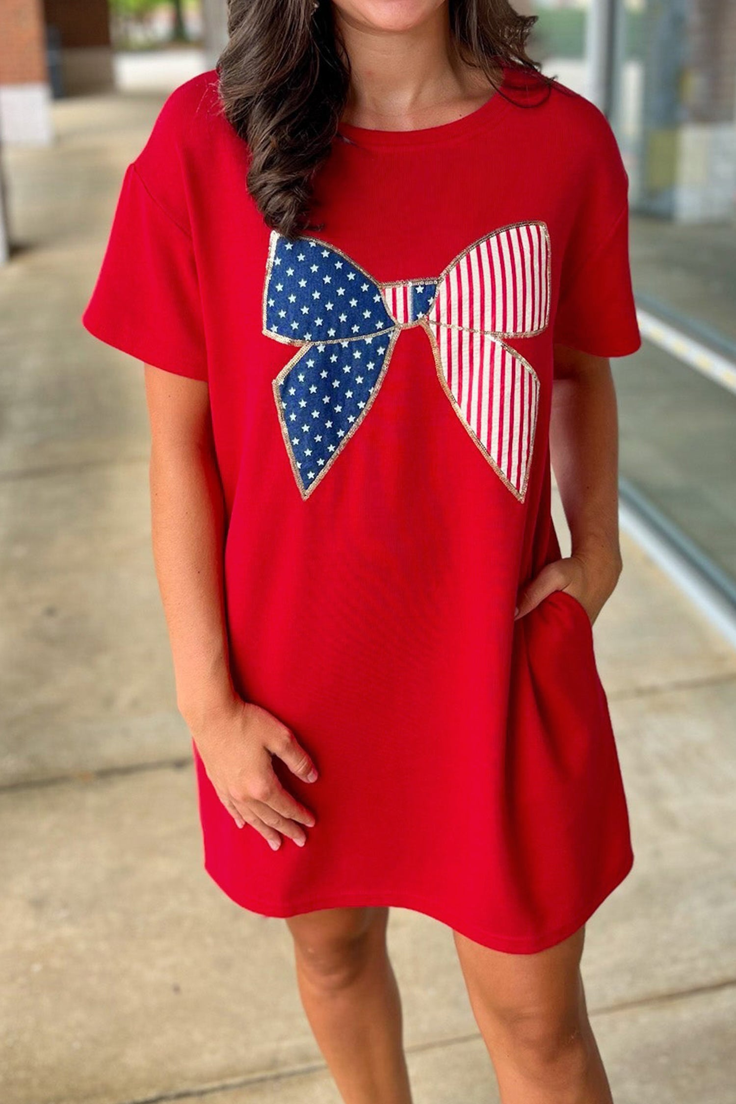 Fiery Stars and Stripes Shirt Mini Dress