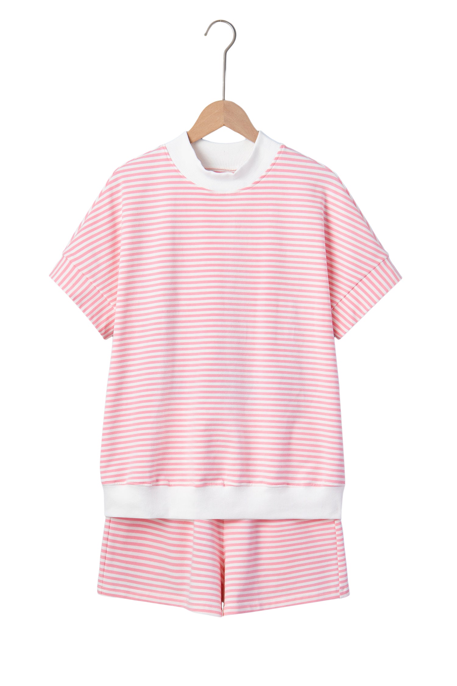 Pink Stripe 2pcs Short Set