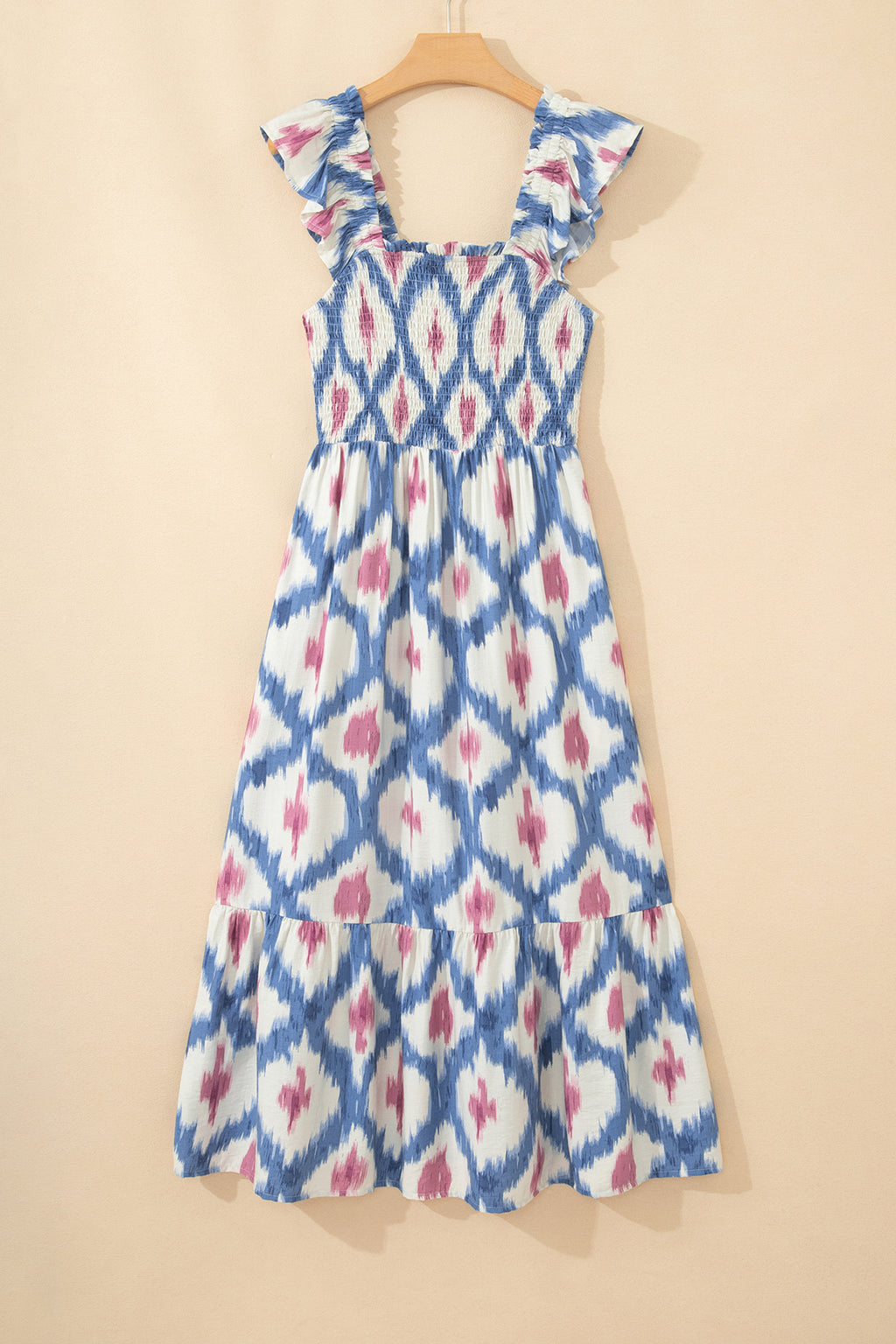 Sky Blue Ethnic Geometric Dress