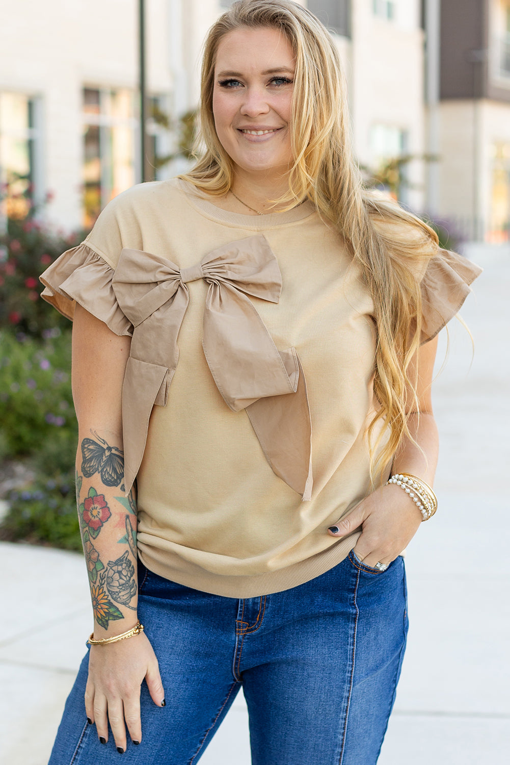Lux Creamy Bows Top
