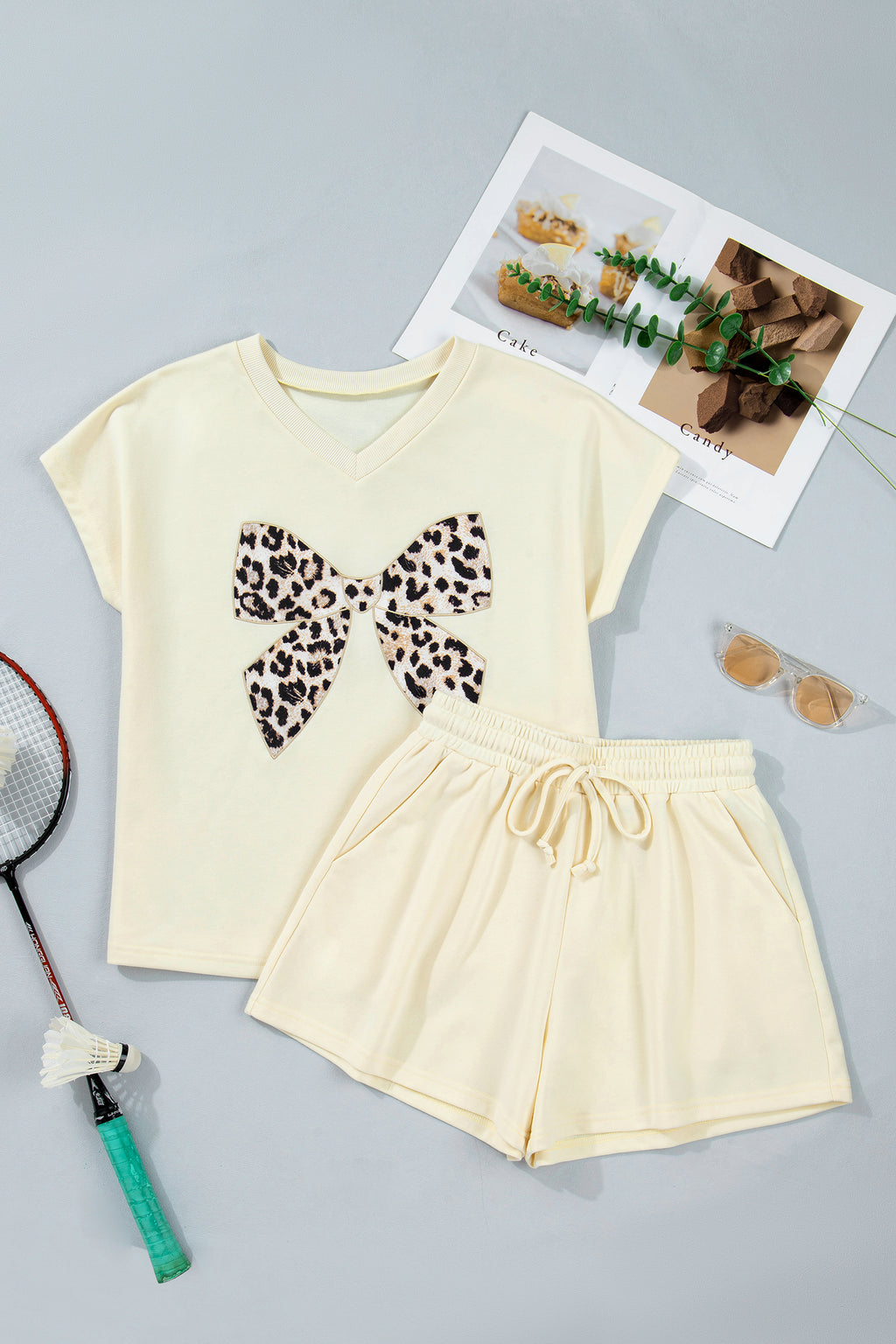 Ivory Leopard Bow Set