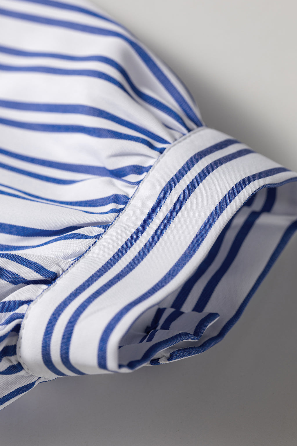 Blue Stripe Embroidered Detail Button Front Long Sleeve Shirt