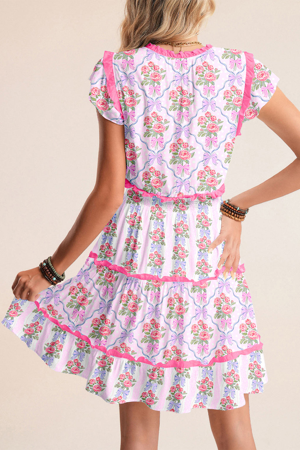 Violet Bloom Ruffle Dress