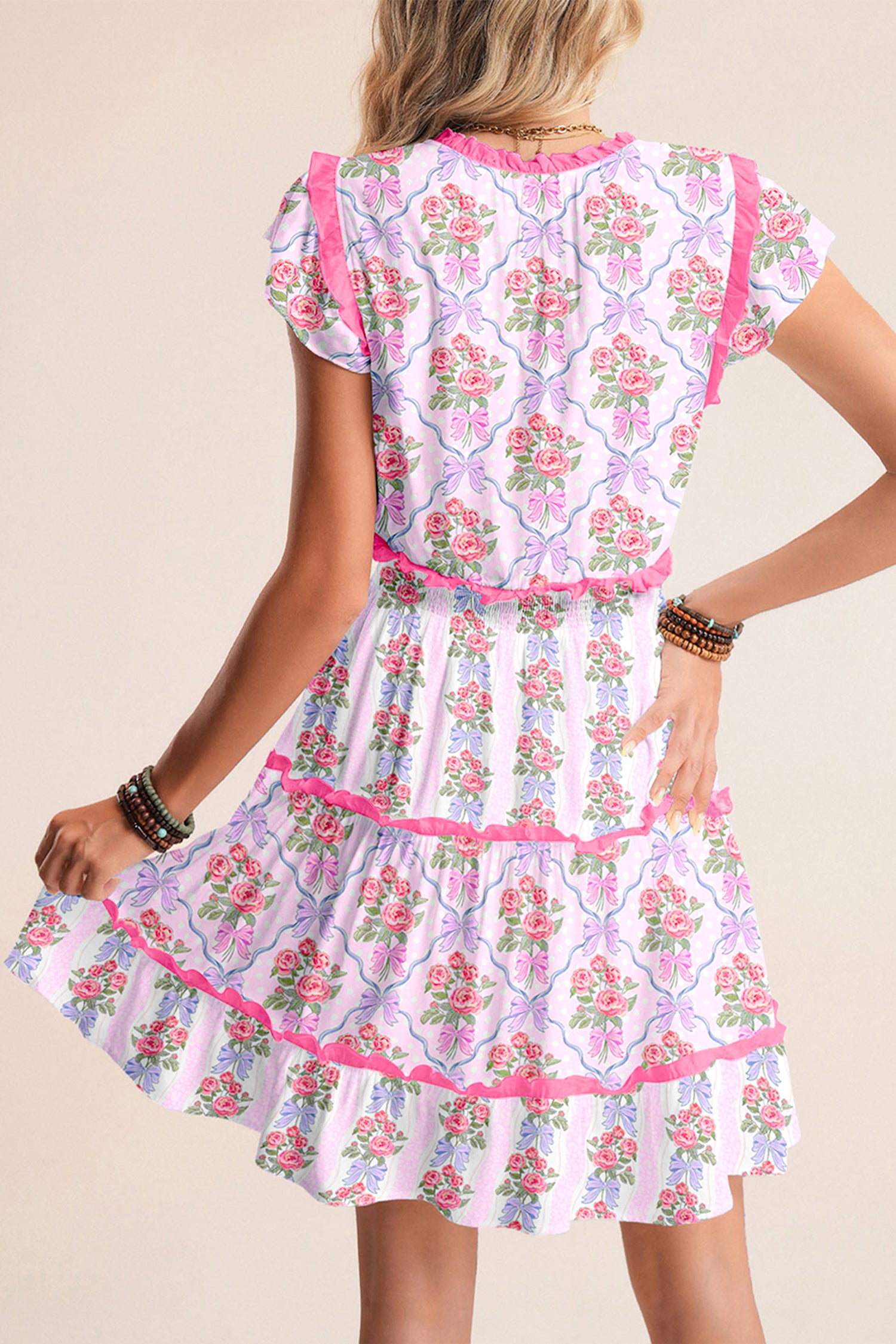 Violet Bloom Ruffle Dress