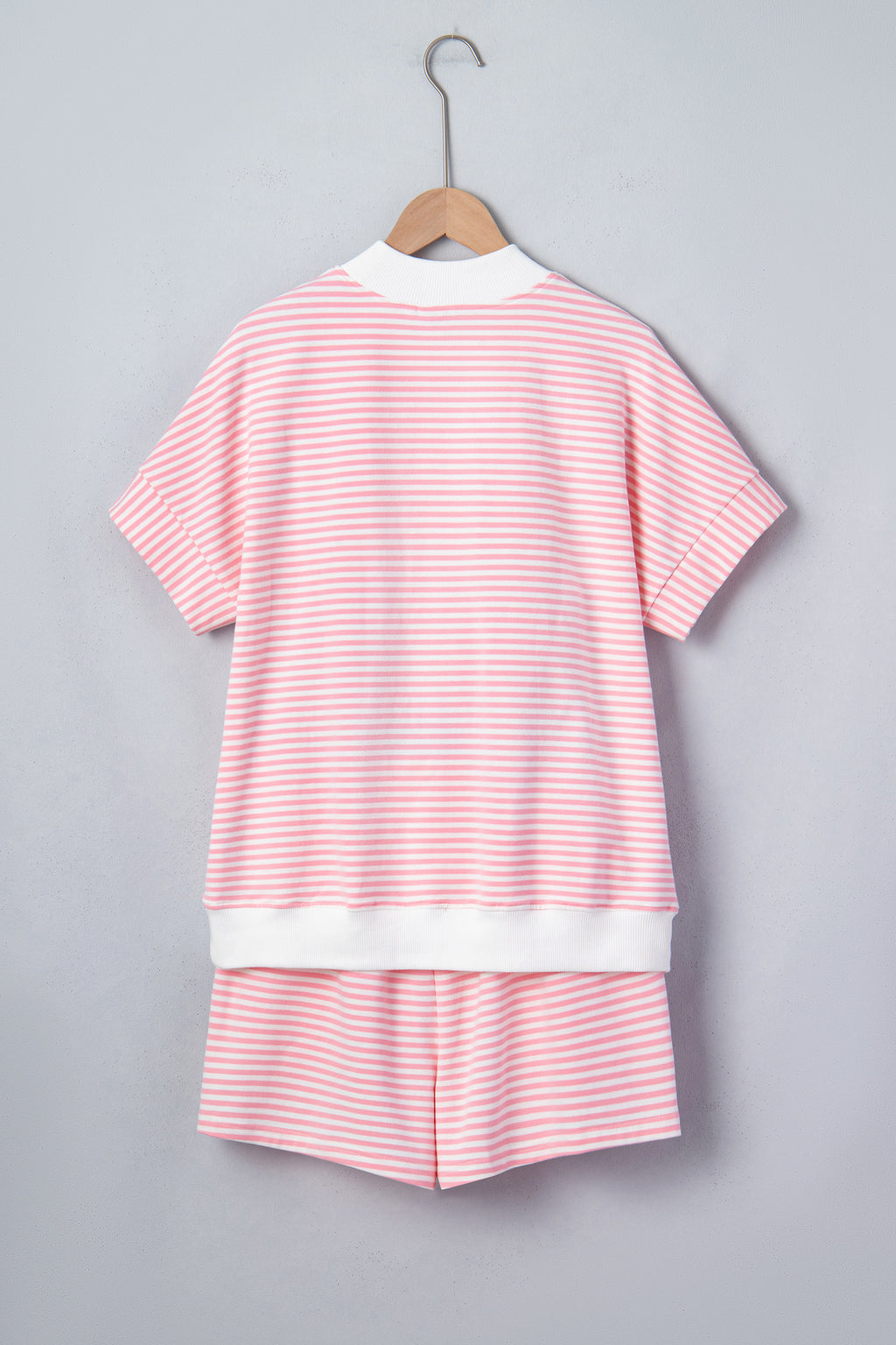 Pink Stripe 2pcs Short Set