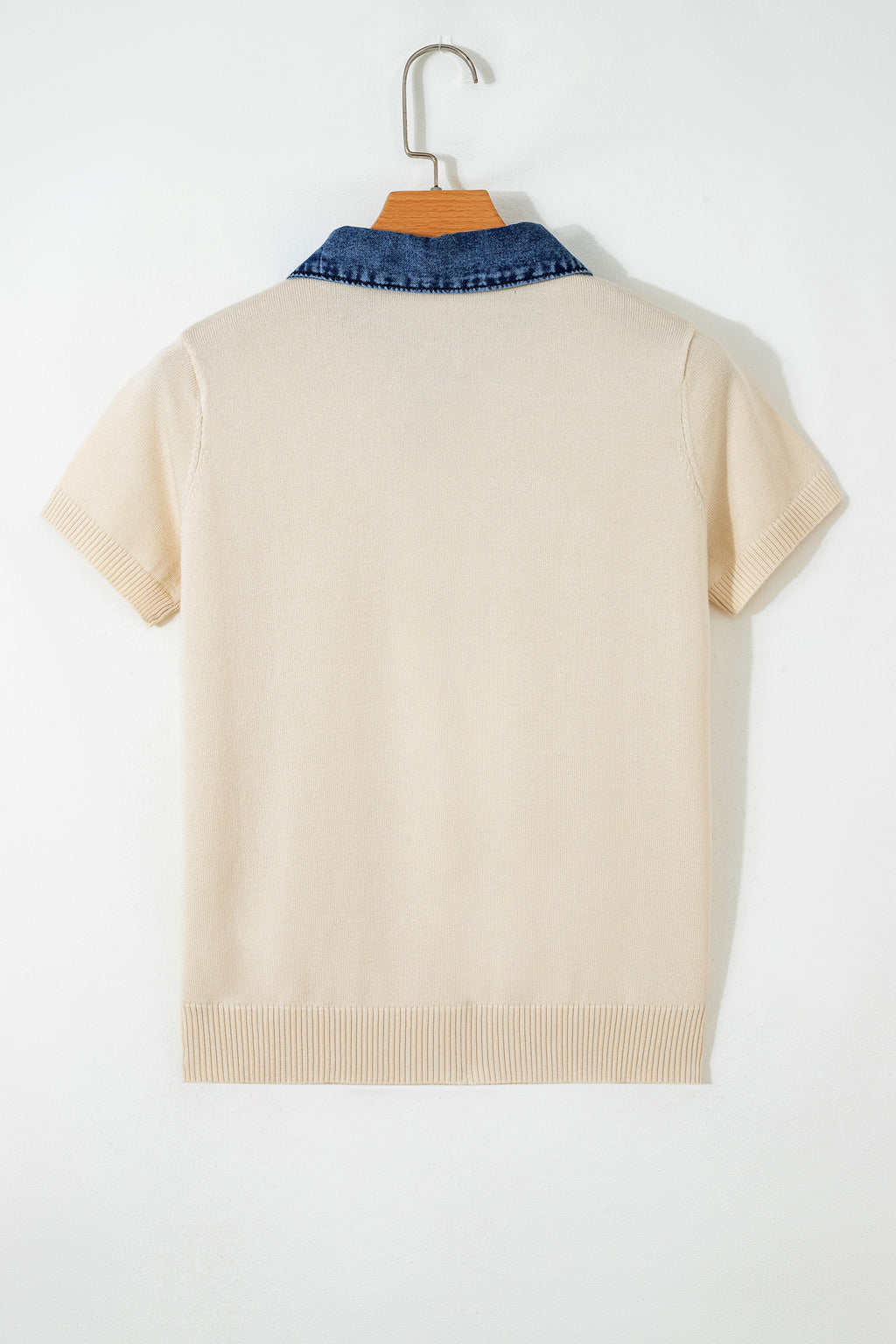 Elegant Short Sleeve Knit Sweater