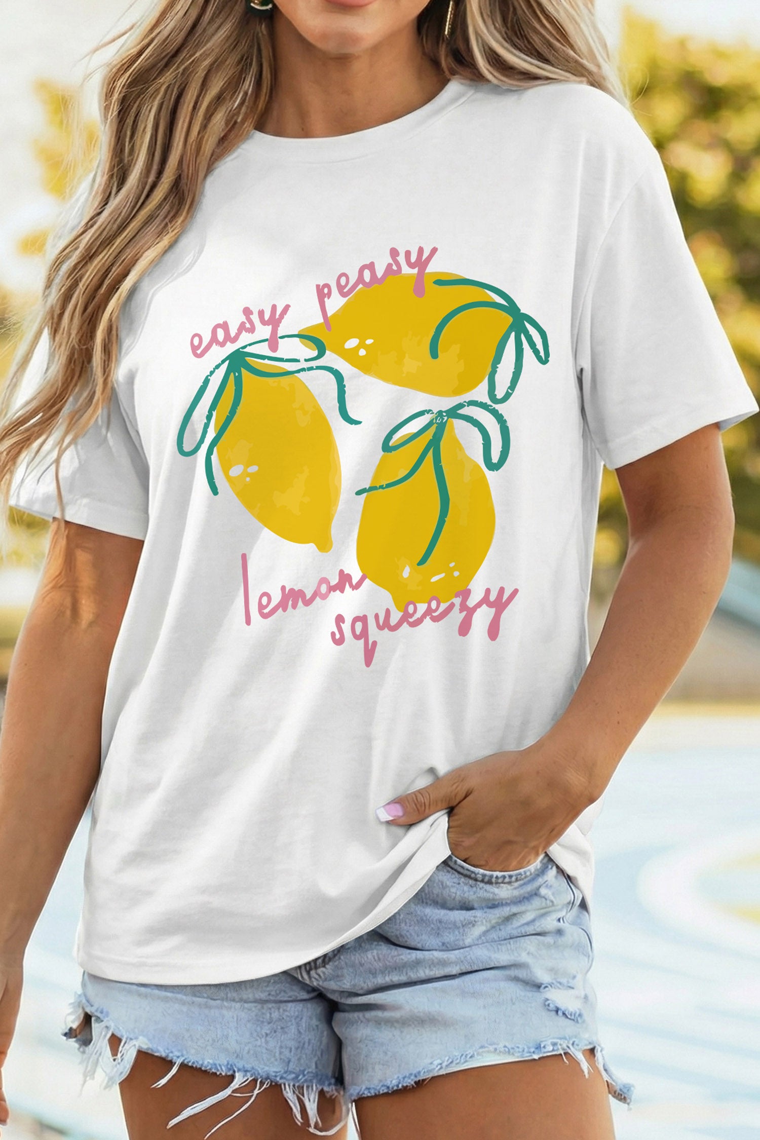 White Easy Peasy Lemon Squeezy Graphic Tee