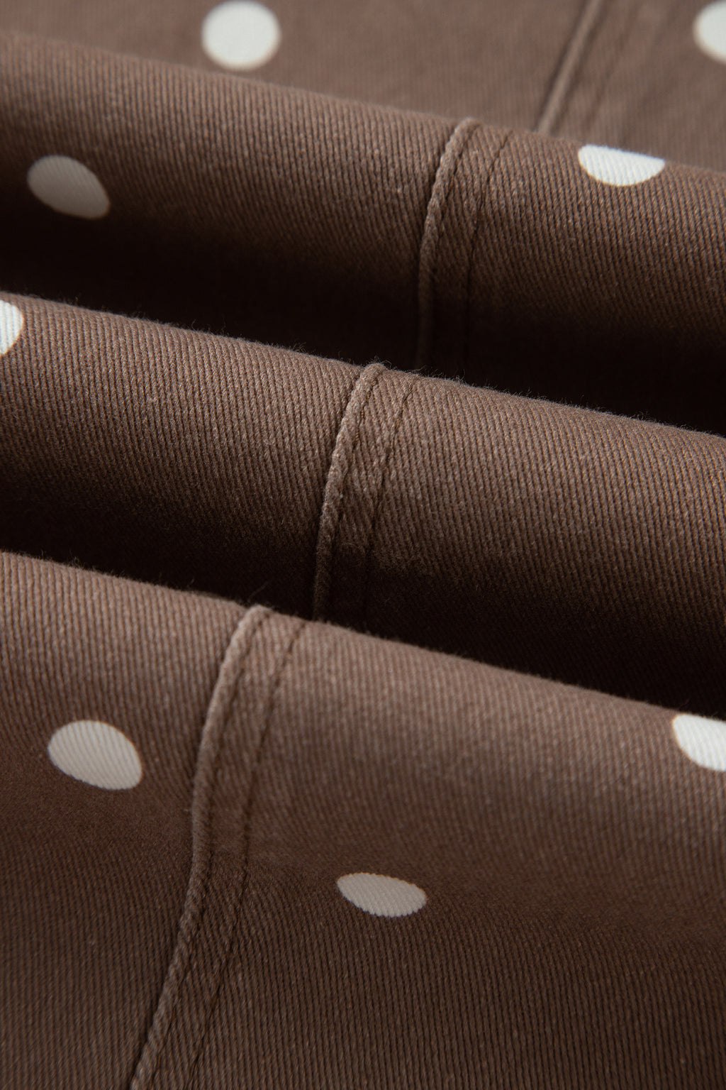 Brown Tailored Seam Polka Dot Print Barrel Casual Jeans