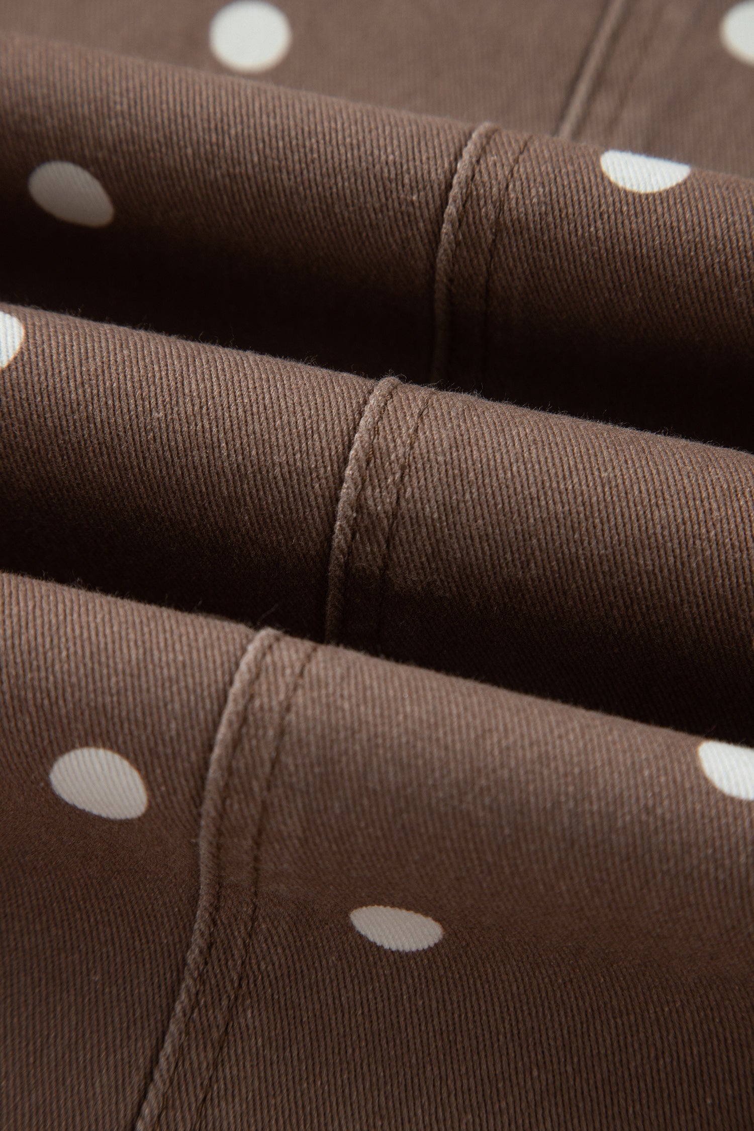 Brown Tailored Seam Polka Dot Print Barrel Casual Jeans