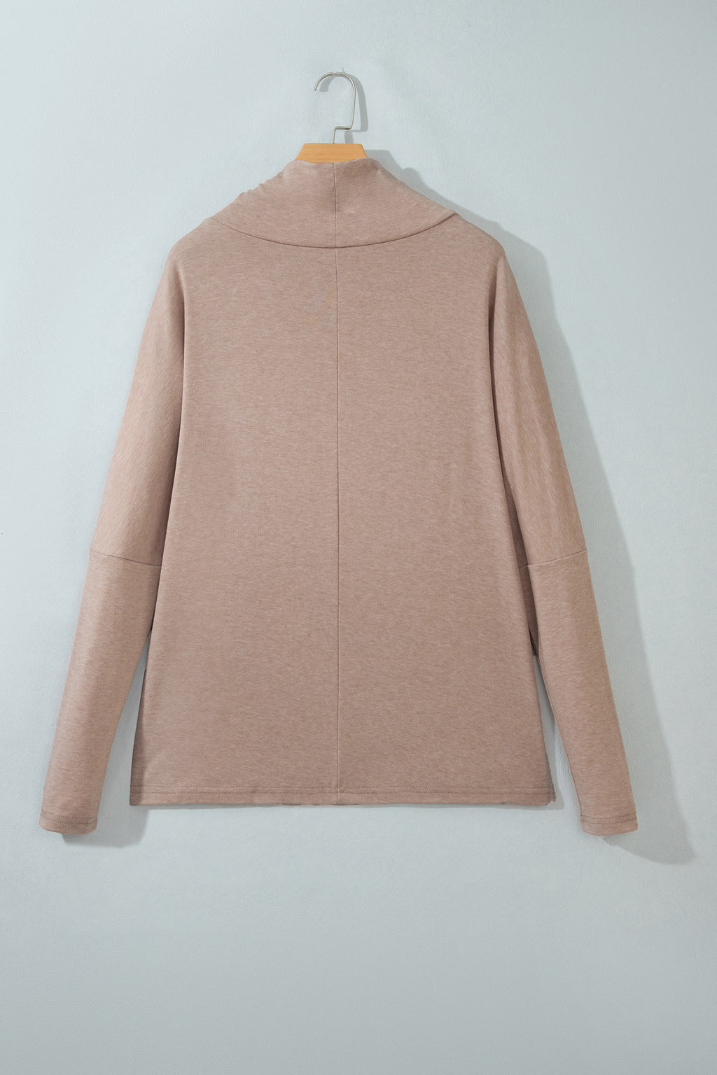 Smoke Gray High Neck Long Sleeve Shift Blouse