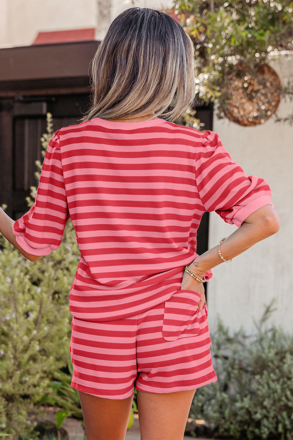 Cherry Stripe Lounge Set