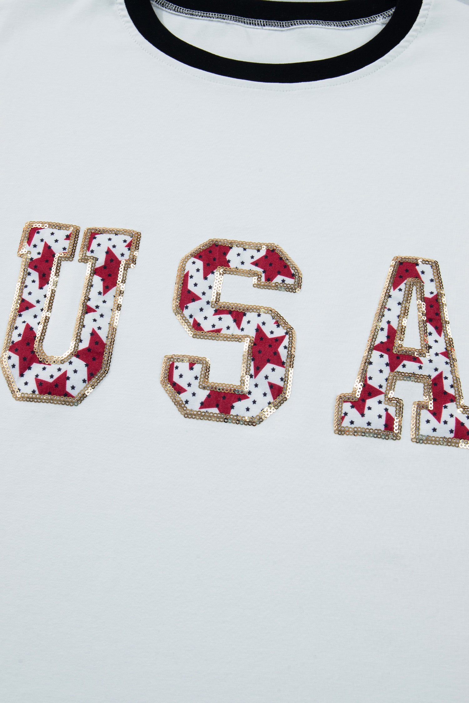 White USA Sequin Shirt