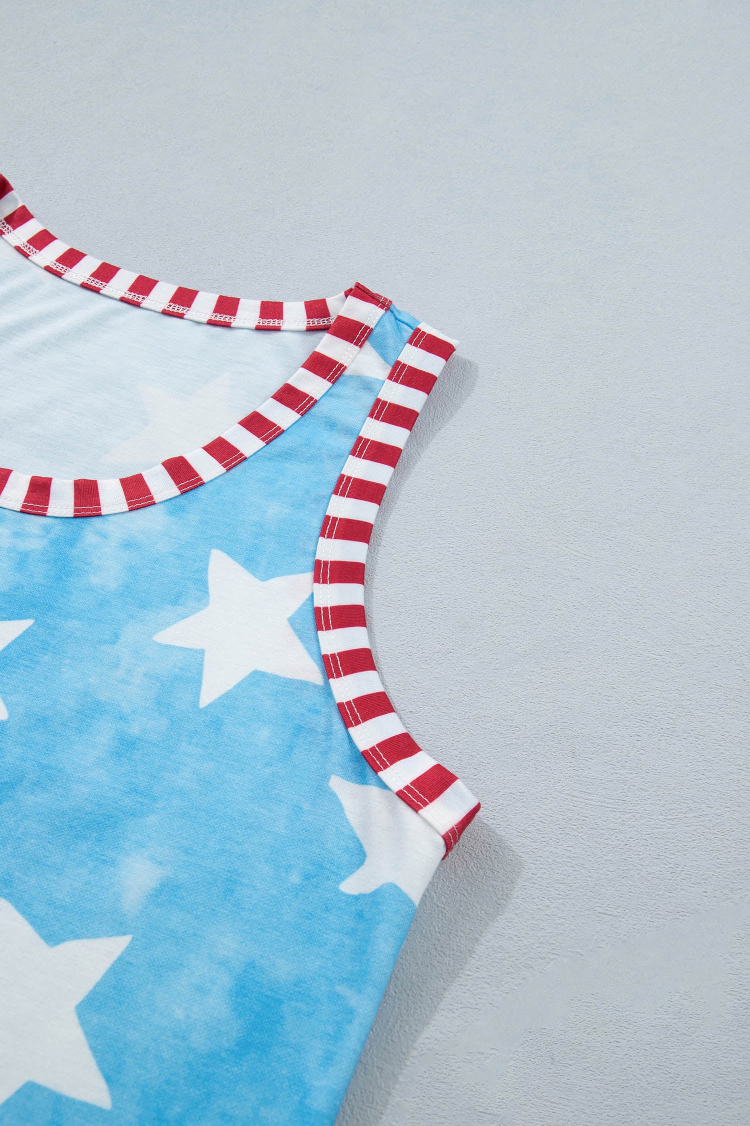Sky Blue Tie Dye Star Tank Top