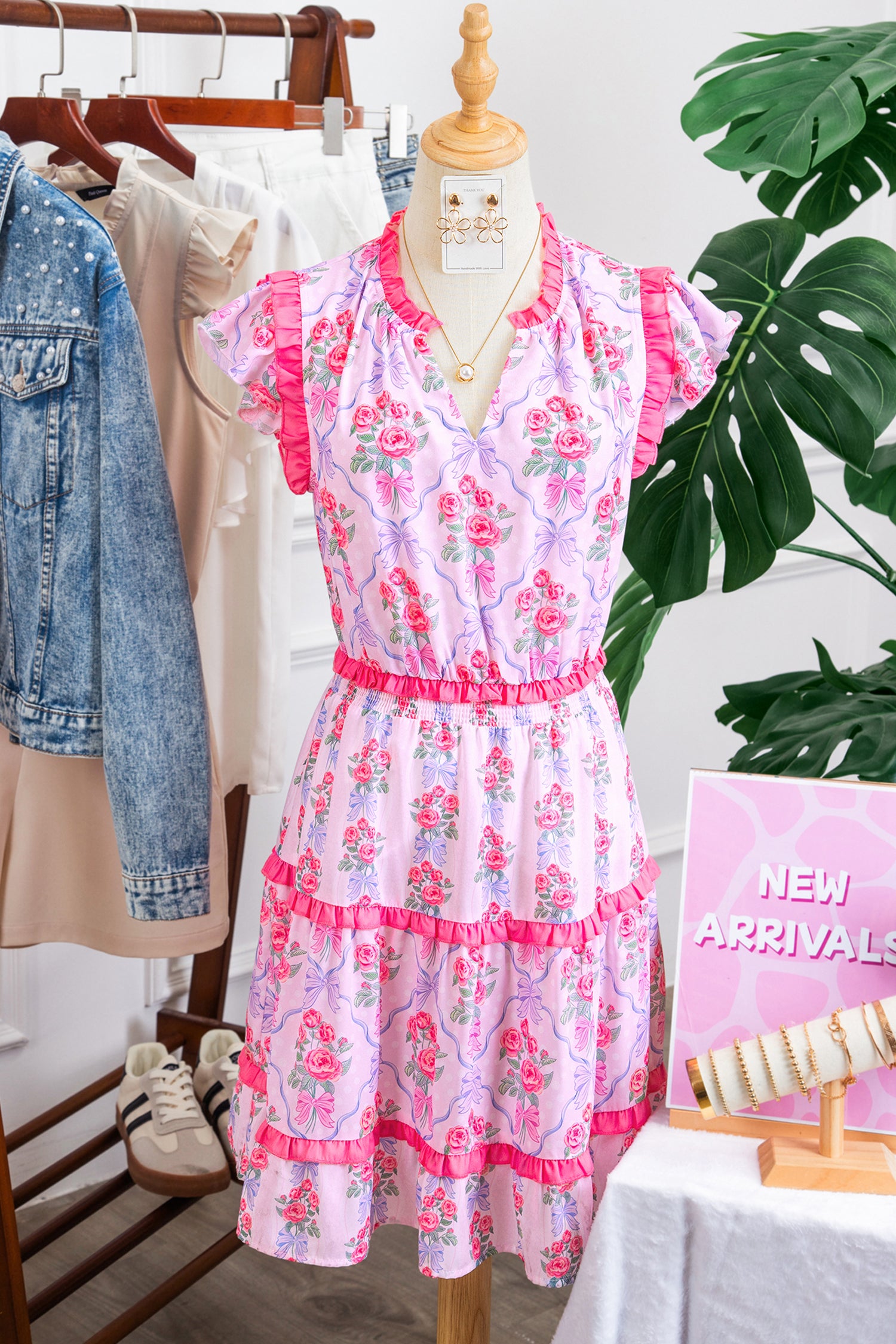 Violet Bloom Ruffle Dress