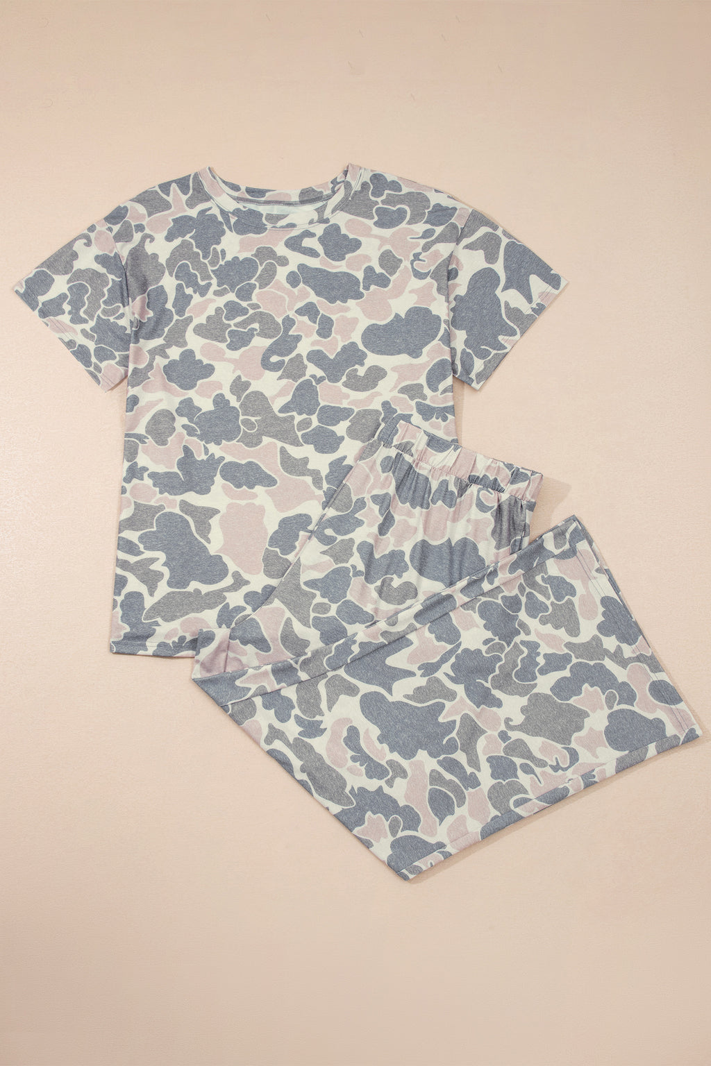 Multicolour Retro and Camouflage 2pcs Outfit