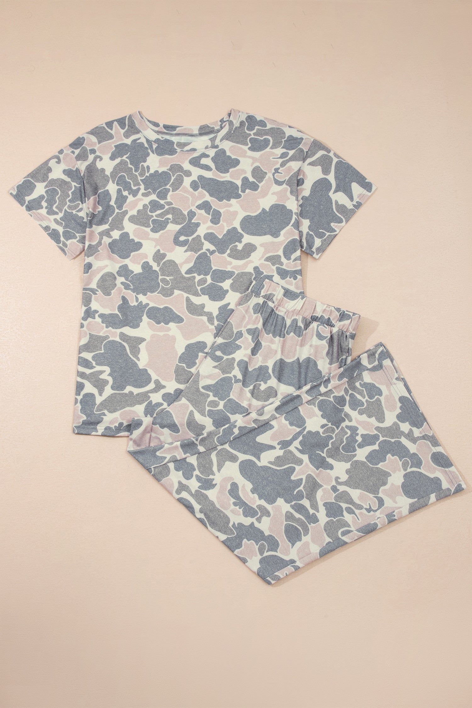 Multicolour Retro and Camouflage 2pcs Outfit
