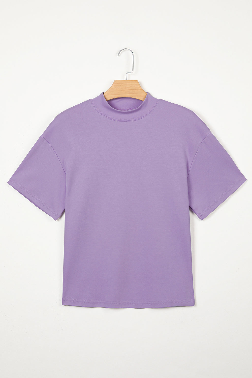 Sachet Pink Solid Color High Neck Oversize Tee
