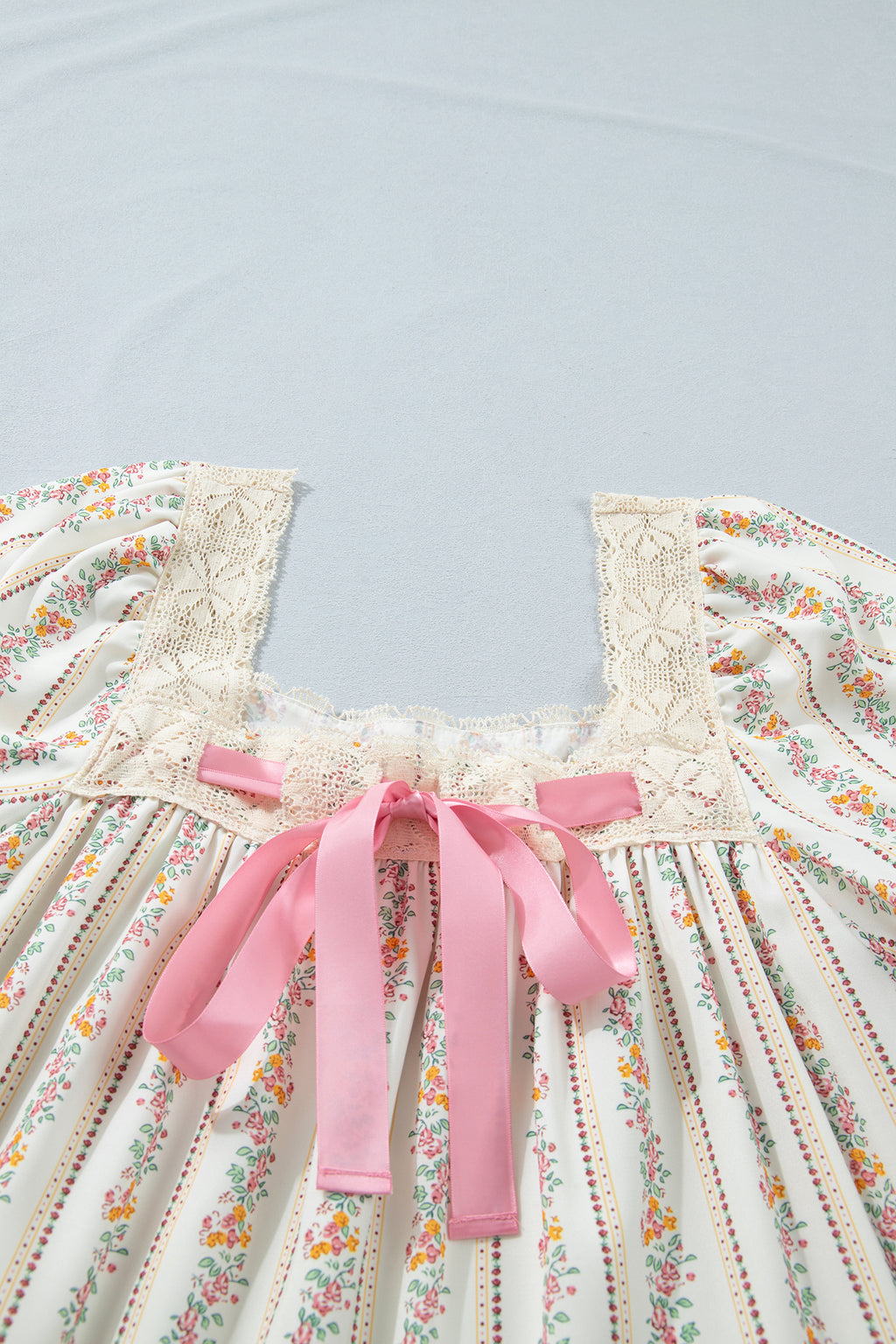 Floral Print Square Neck Mini Dress
