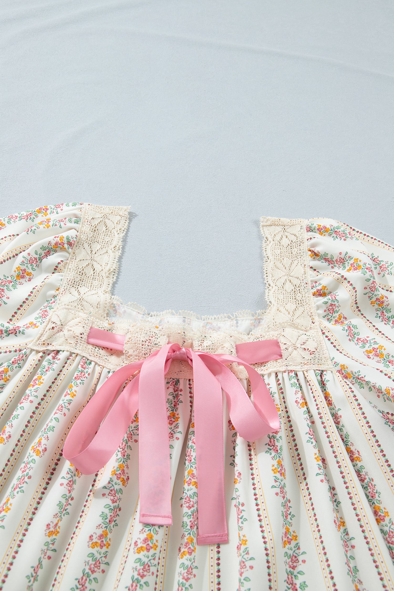 Floral Print Square Neck Mini Dress