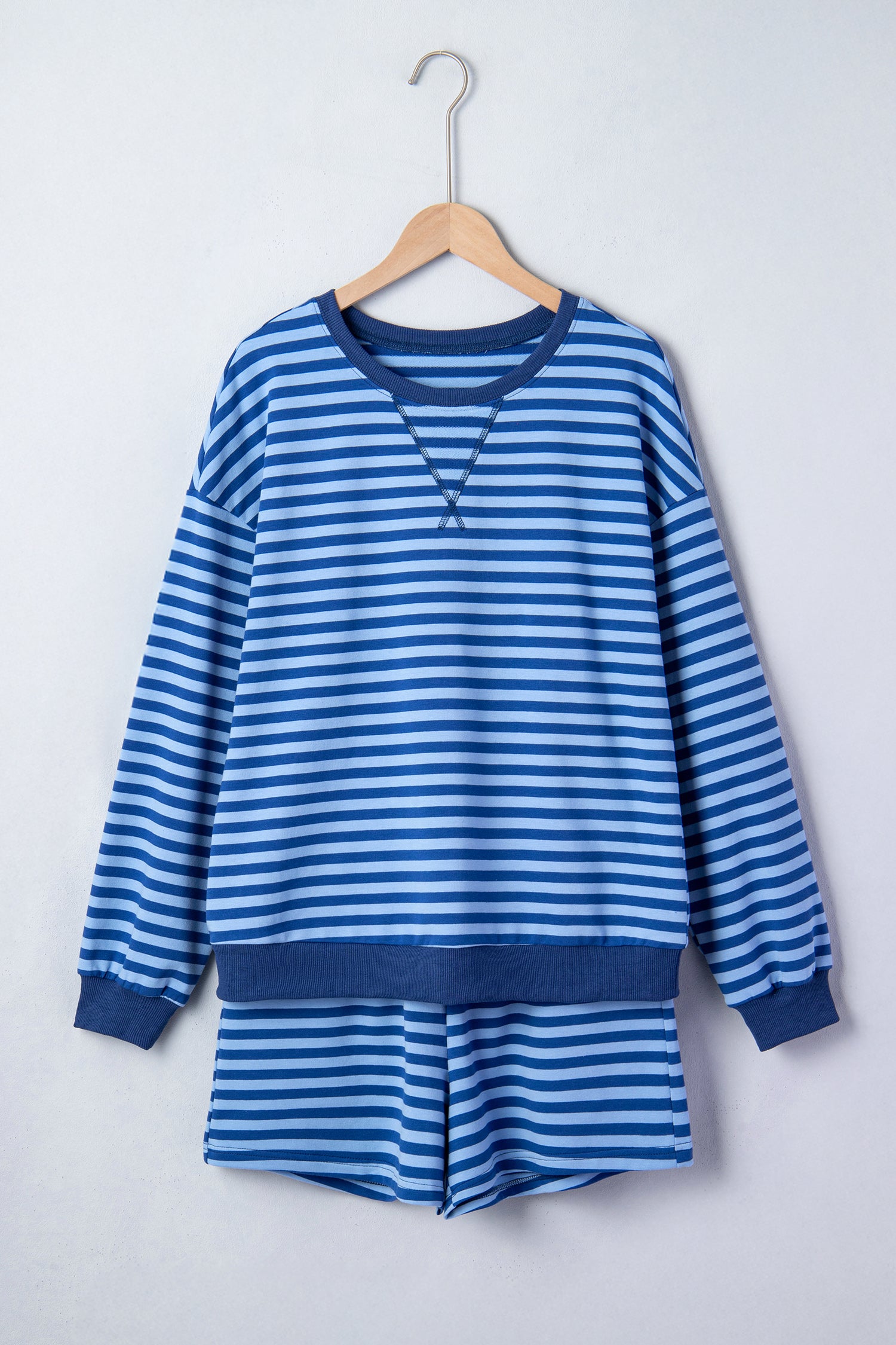 Stripe Casual Short Set