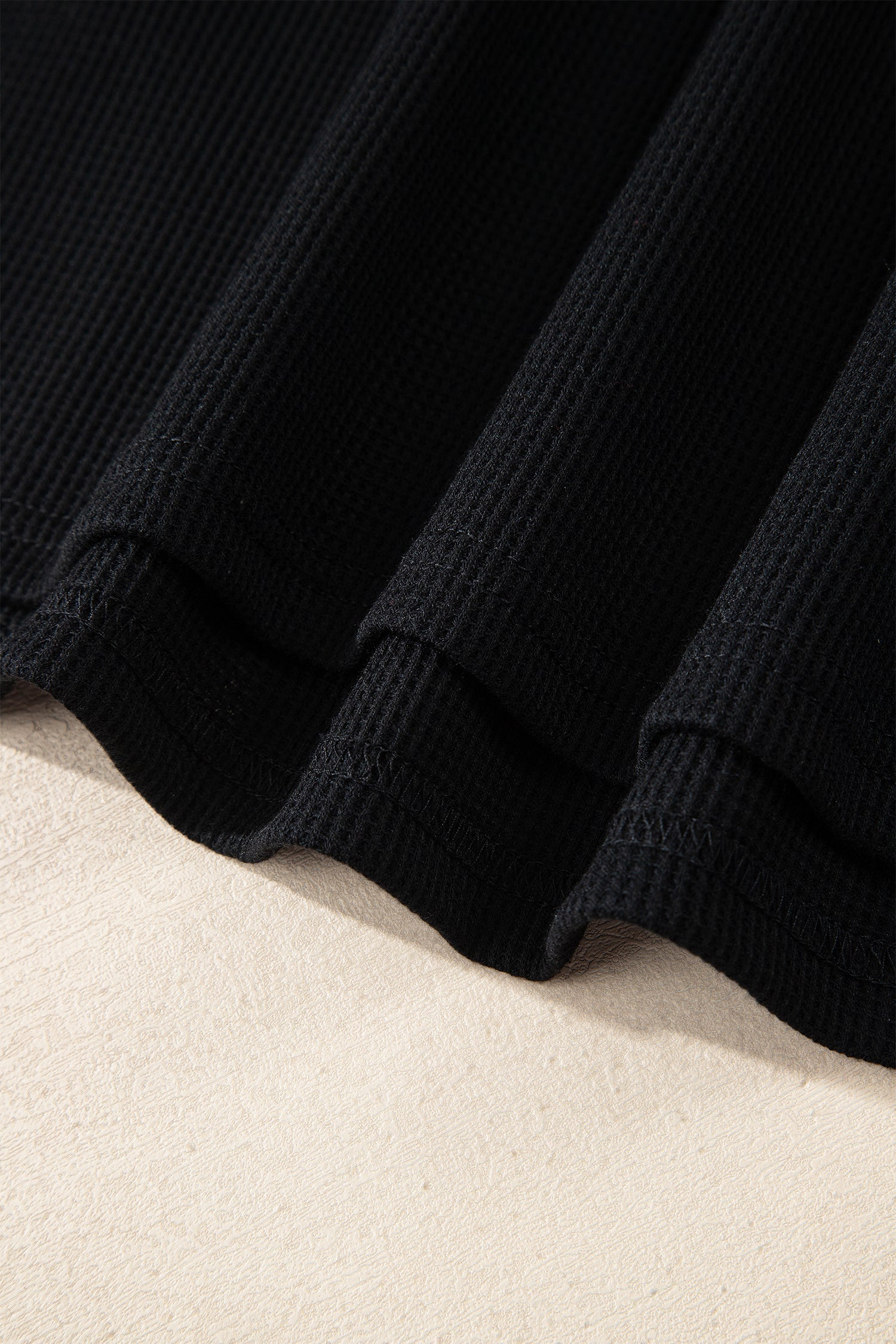 Waffle Knit Denim Polo Tee Dress