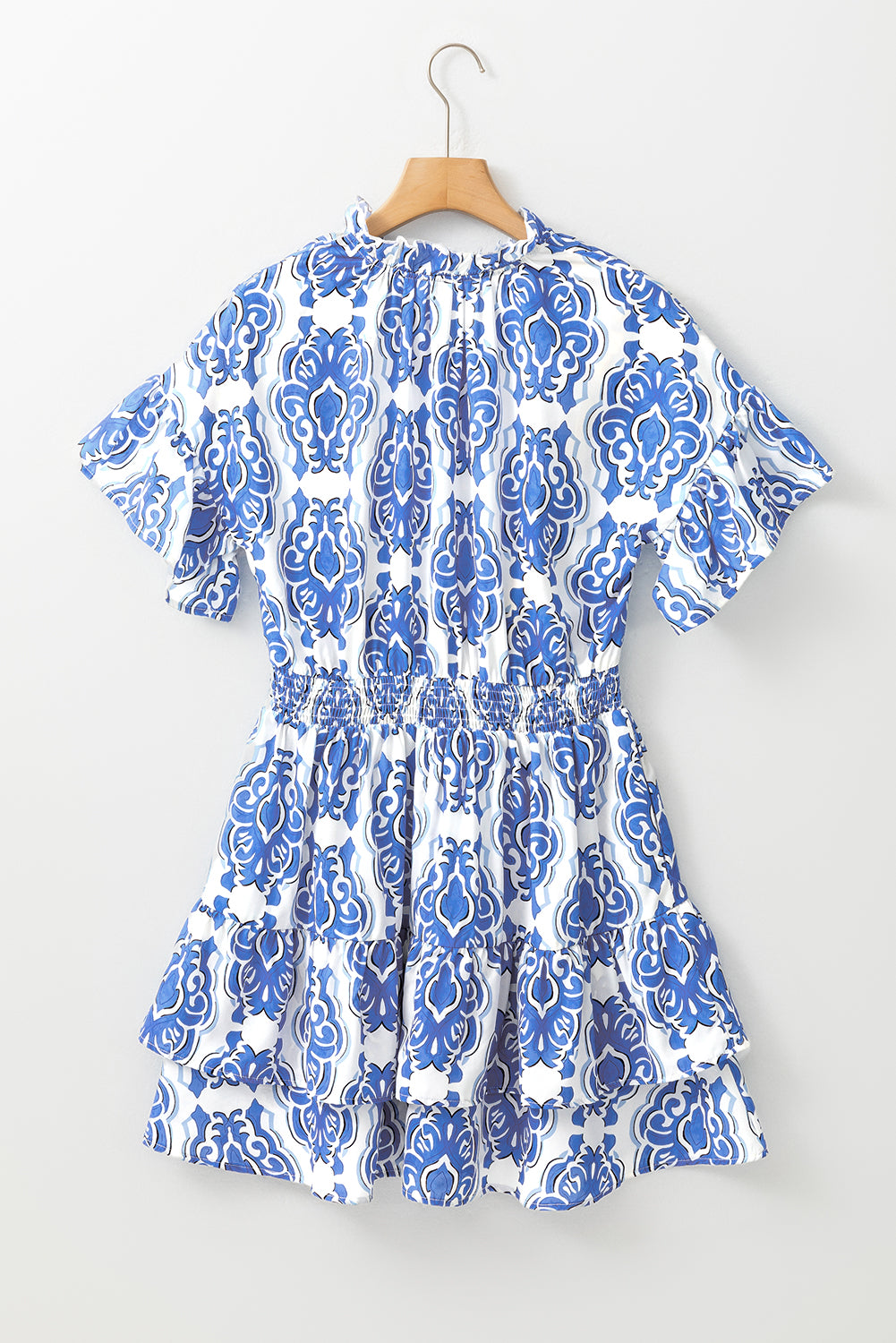 Vintage Floral Wide Ruffled Sleeve Dress
